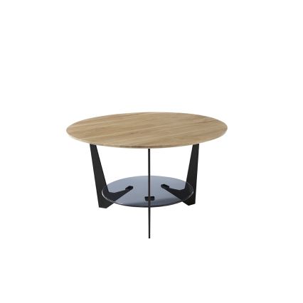 Sofabord MARMO Ø 70 cm, egetræ/sort