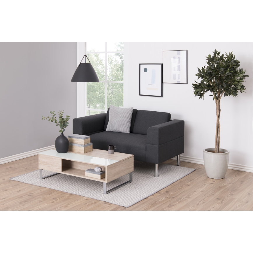 Sofabord med løftbar bordplade ENZO 110x60 cm hvid/sonoma-eg