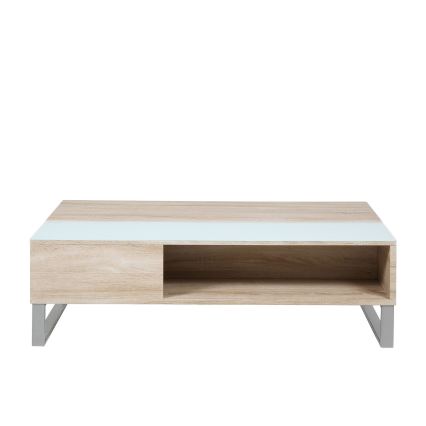 Sofabord med løftbar bordplade ENZO 110x60 cm hvid/sonoma-eg