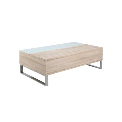 Sofabord med løftbar bordplade ENZO 110x60 cm hvid/sonoma-eg