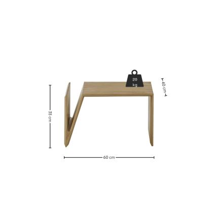 PRISM sofabord med lodret og vandret justering, 60x40 cm, eg