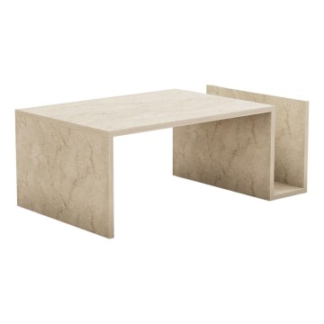 Sofabord MONEL i marmorlook, beige