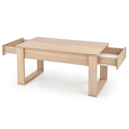 Sofabord med skuffer NEA 52x110 cm beige/eg sonoma
