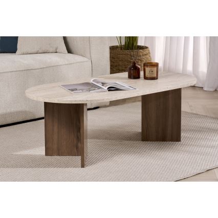 Sofabord NEL 119x60 cm beige/valnød