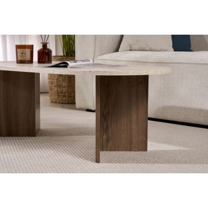 Sofabord NEL 119x60 cm beige/valnød