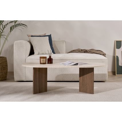 Sofabord NEL 119x60 cm beige/valnød