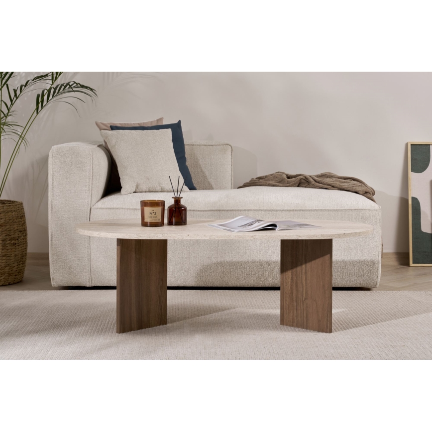 Sofabord NEL 119x60 cm beige/valnød
