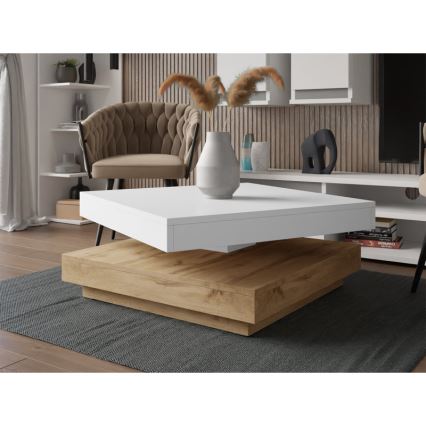 Sofabord NENANI 34x70 cm hvid/eg wotan