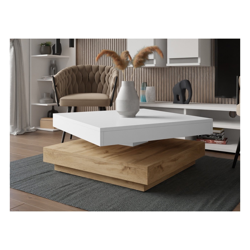 Sofabord NENANI 34x70 cm hvid/eg wotan