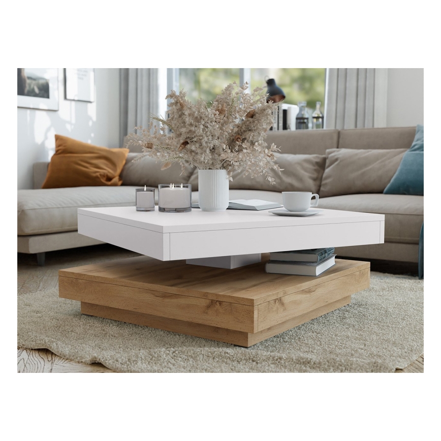 Sofabord NENANI 34x70 cm hvid/eg wotan