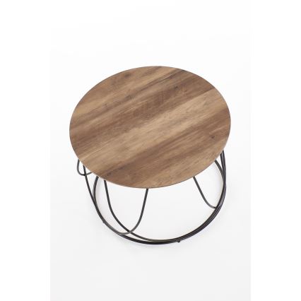 Sofabord NUBIRA 41x60 cm sort/brun