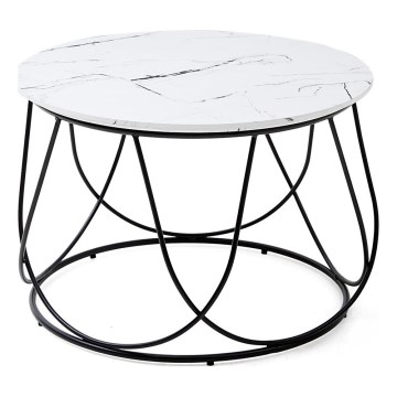Sofabord NUBIRA 41x60 cm sort/marmordekor