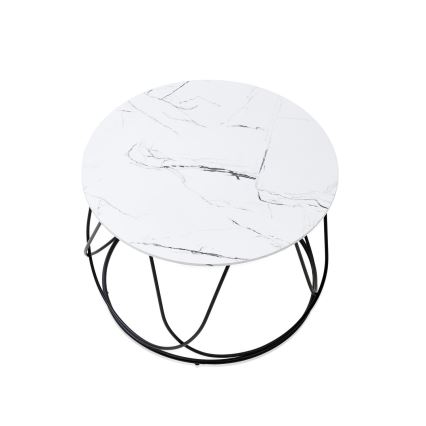 Sofabord NUBIRA 41x60 cm sort/marmordekor