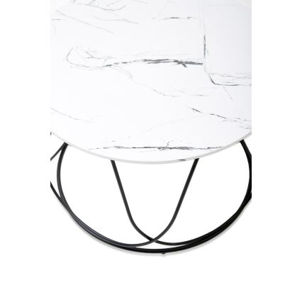 Sofabord NUBIRA 41x60 cm sort/marmordekor