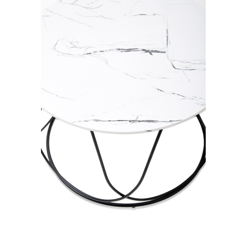 Sofabord NUBIRA 41x60 cm sort/marmordekor