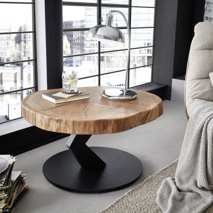 Sofabord ODIN Ø 75 cm eg/sort