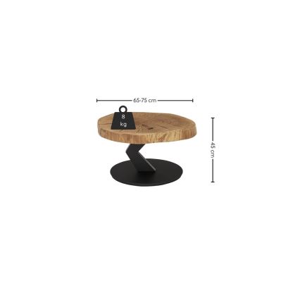 Sofabord ODIN Ø 75 cm eg/sort