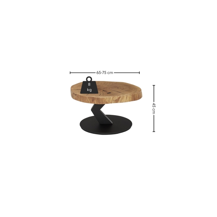 Sofabord ODIN Ø 75 cm eg/sort