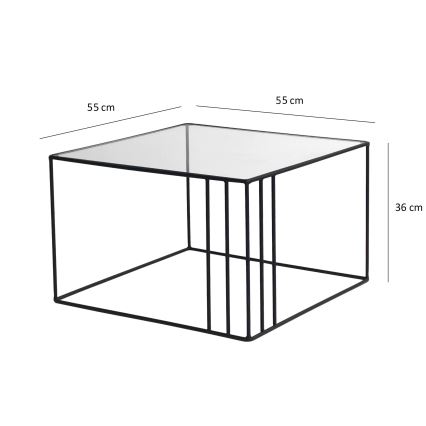 Sofabord OUTLINE 36x55 cm sort/transparent