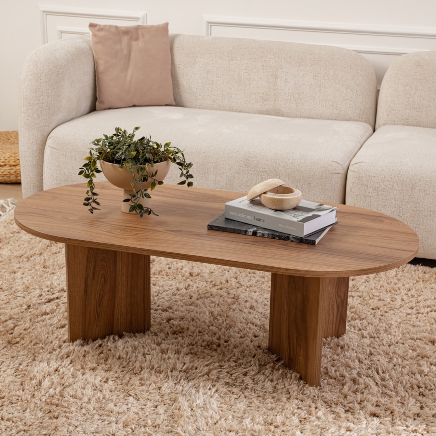 Sofabord OVAL 60x120 cm brun