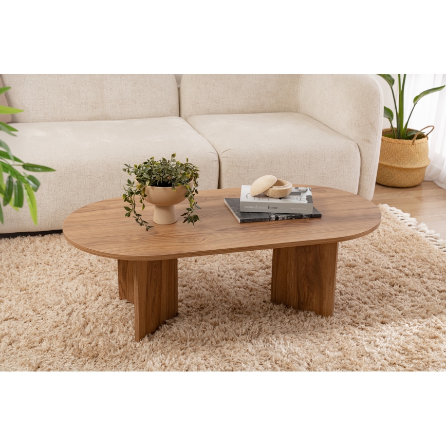Sofabord OVAL 60x120 cm brun