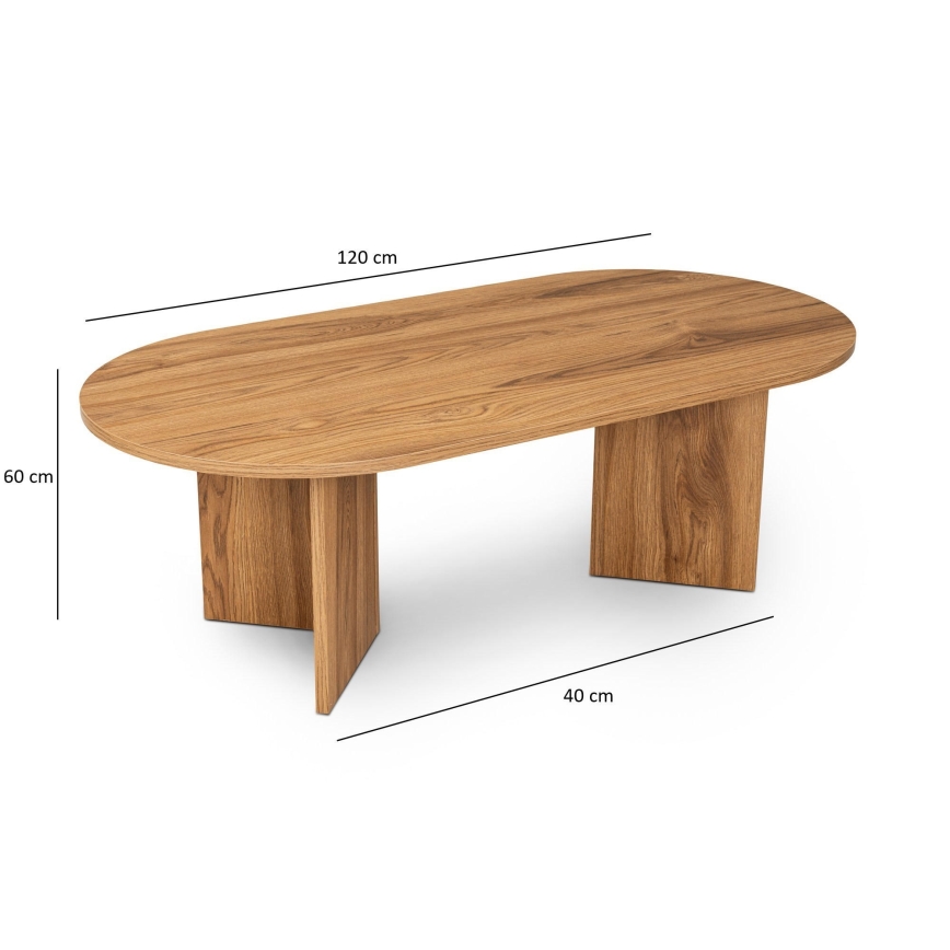 Sofabord OVAL 60x120 cm brun