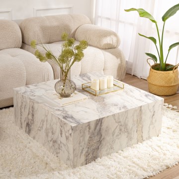 Sofabord PRIZMA 35x90 cm i marmorlook