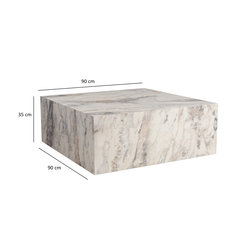 Sofabord PRIZMA 90x90 cm marmor