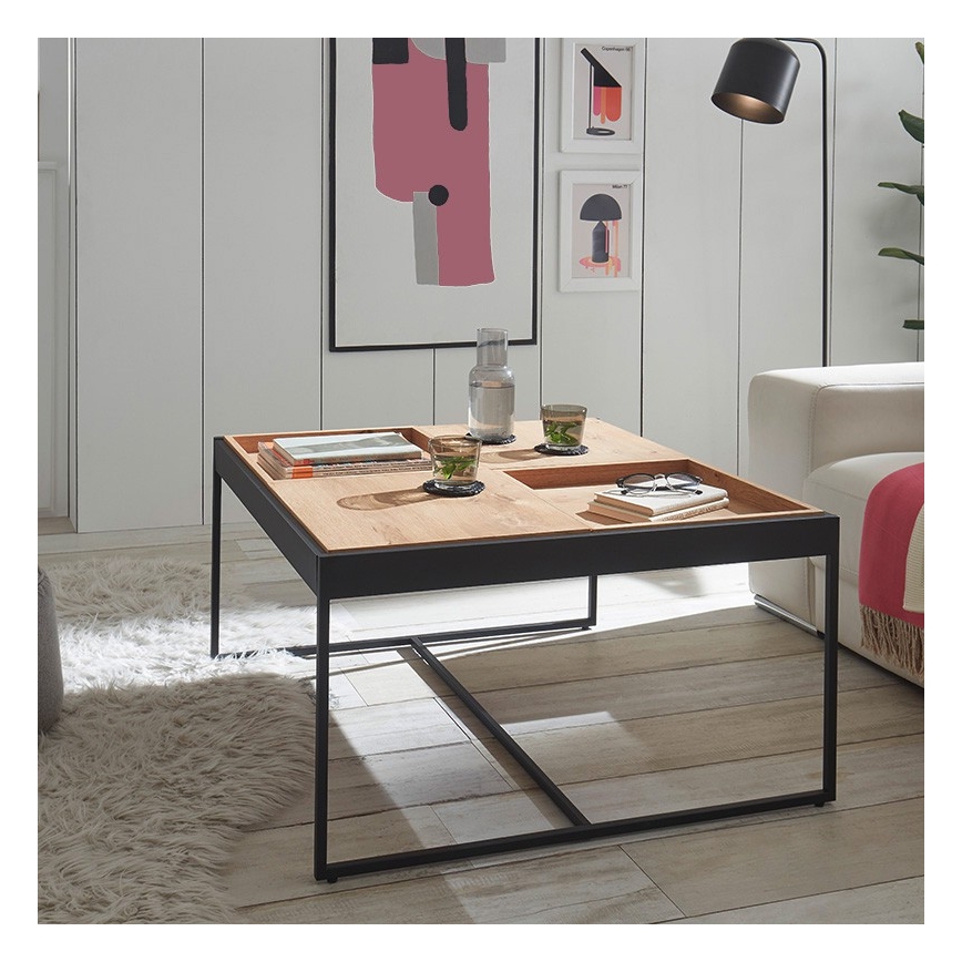 Sofabord PULSE 83x83 cm eg/sort
