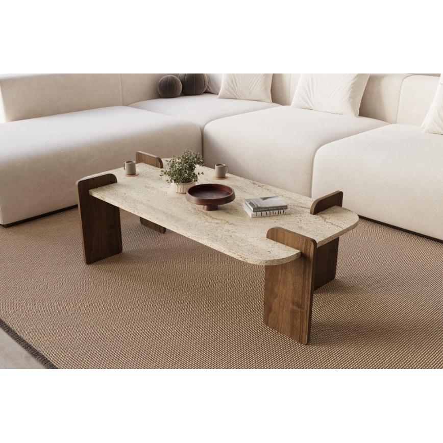 Sofabord PURO 120x60 cm valnød/beige