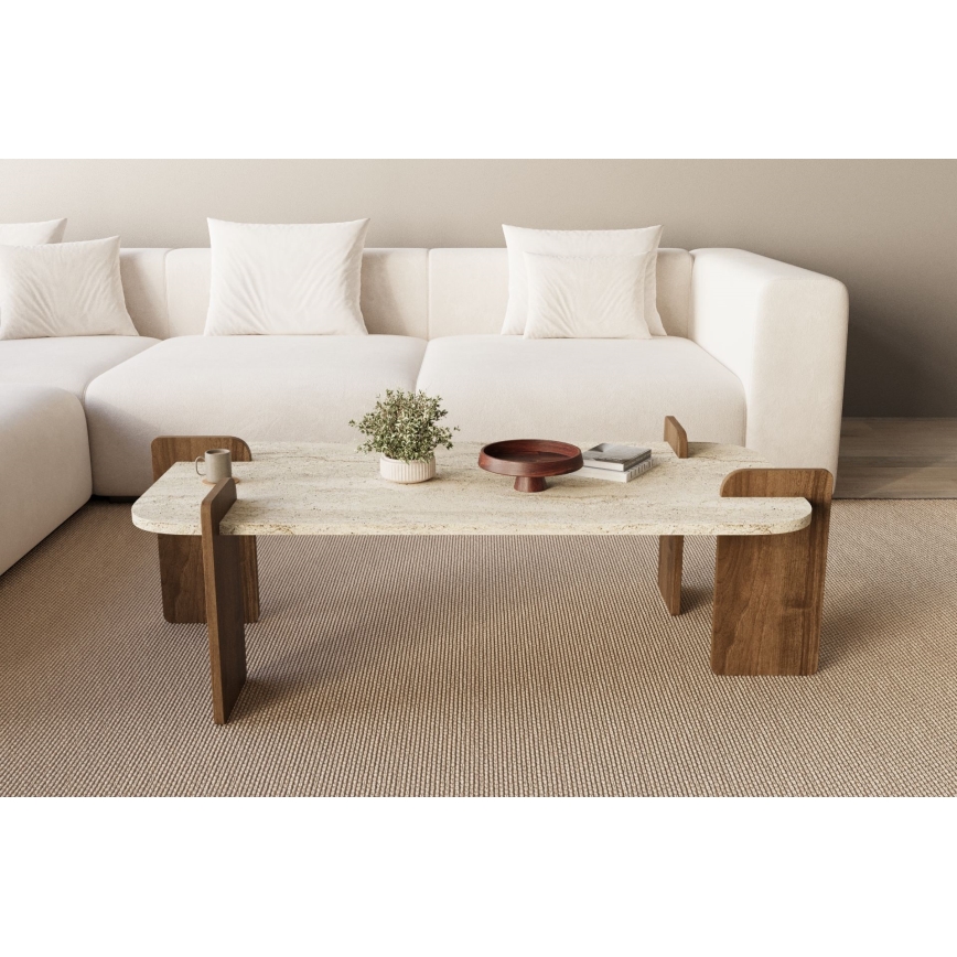 Sofabord PURO 120x60 cm valnød/beige