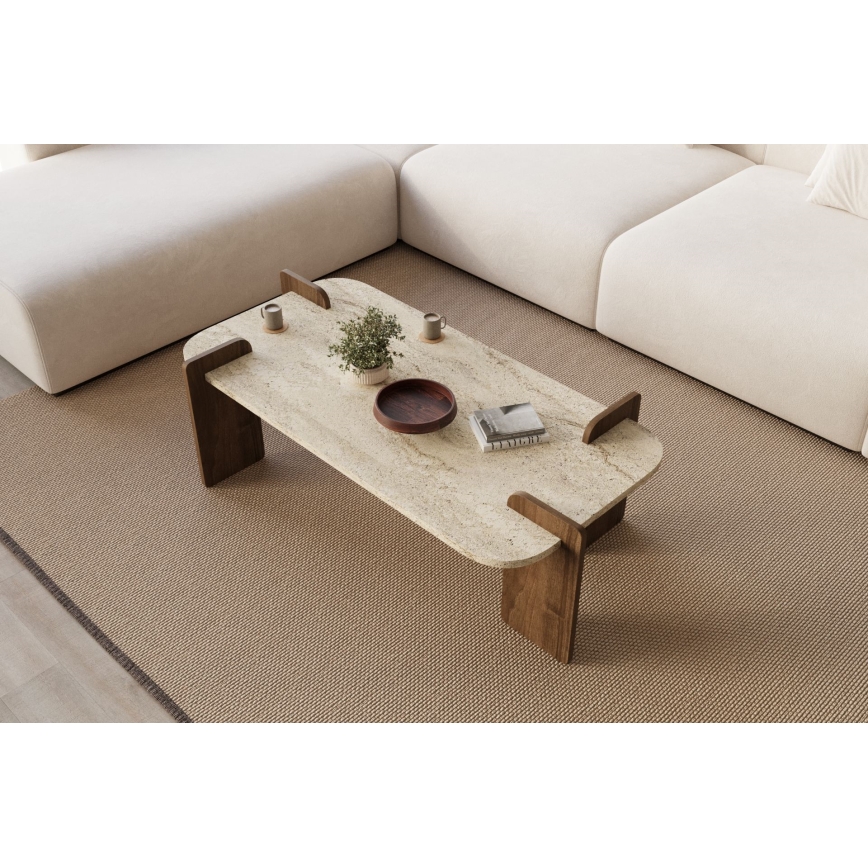 Sofabord PURO 120x60 cm valnød/beige