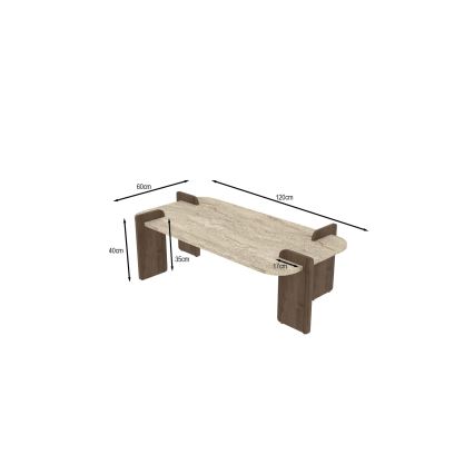 Sofabord PURO 120x60 cm valnød/beige