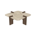 Sofabord PURO 90x90 cm beige/valnød