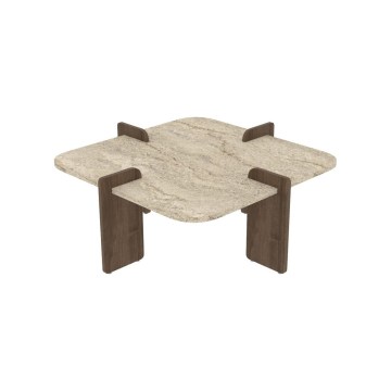 Sofabord PURO 90x90 cm beige/valnød
