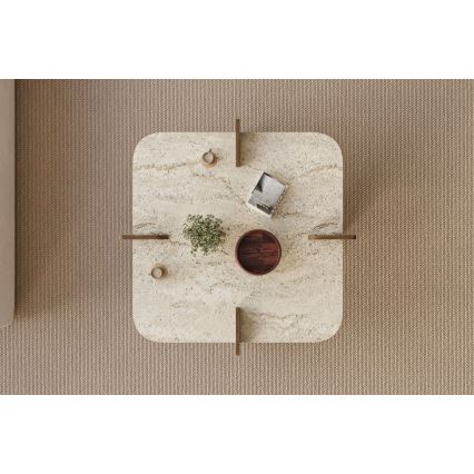 Sofabord PURO 90x90 cm beige/valnød