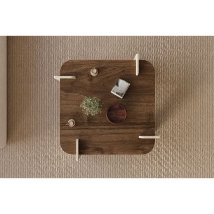 Sofabord PURO 90x90 cm valnød/beige