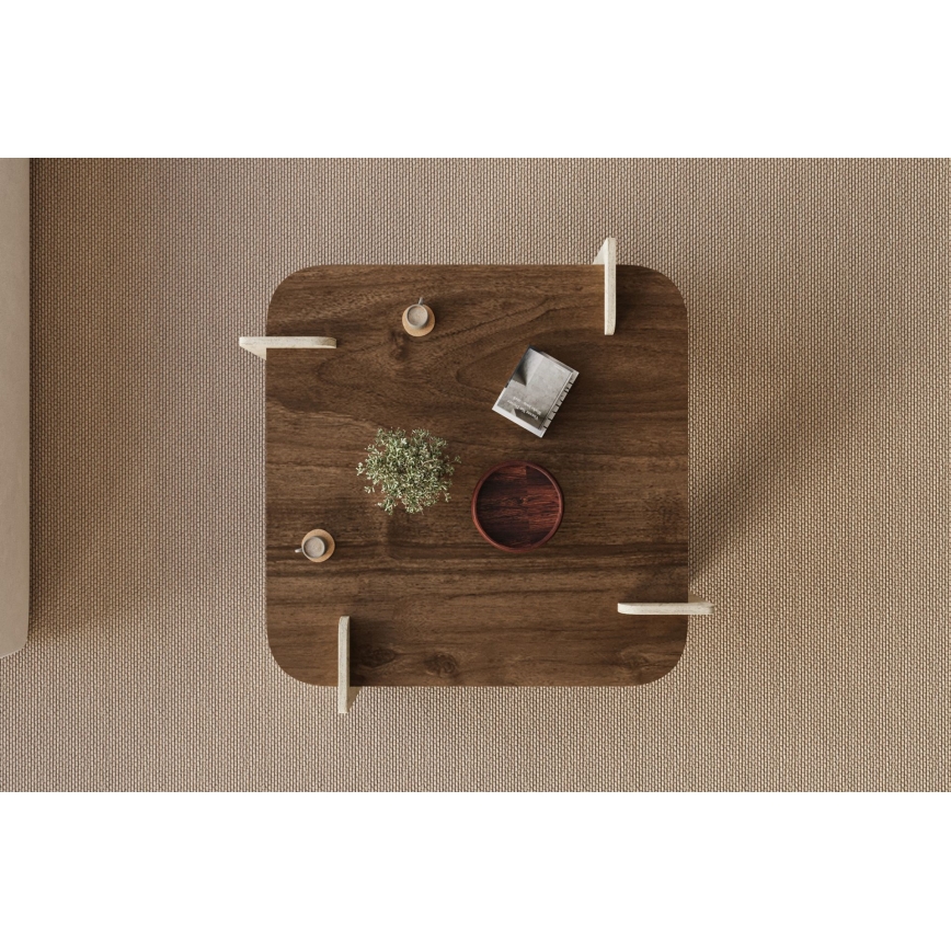 Sofabord PURO 90x90 cm valnød/beige