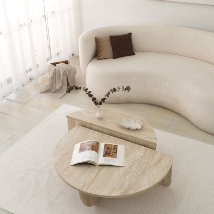 Sofabord REST, marmorlook, beige