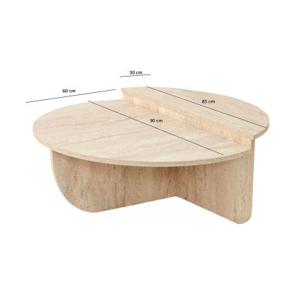 Sofabord REST, marmorlook, beige