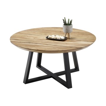 Sofabord RIVA Ø 90 cm akacietræ/sort