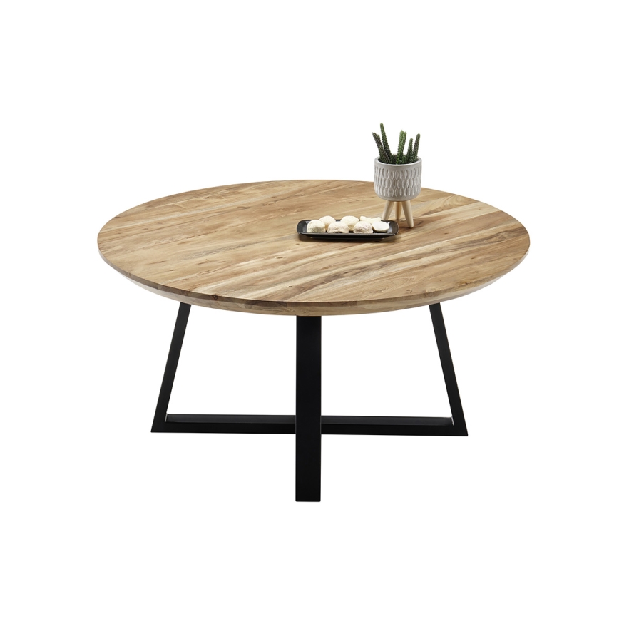 Sofabord RIVA Ø 90 cm akacietræ/sort
