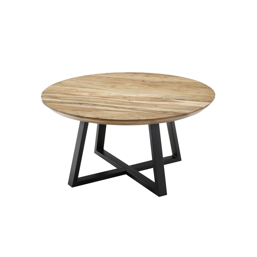 Sofabord RIVA Ø 90 cm akacietræ/sort