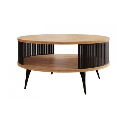 Sofabord ROENNI 44x75 cm sort/gylden eg