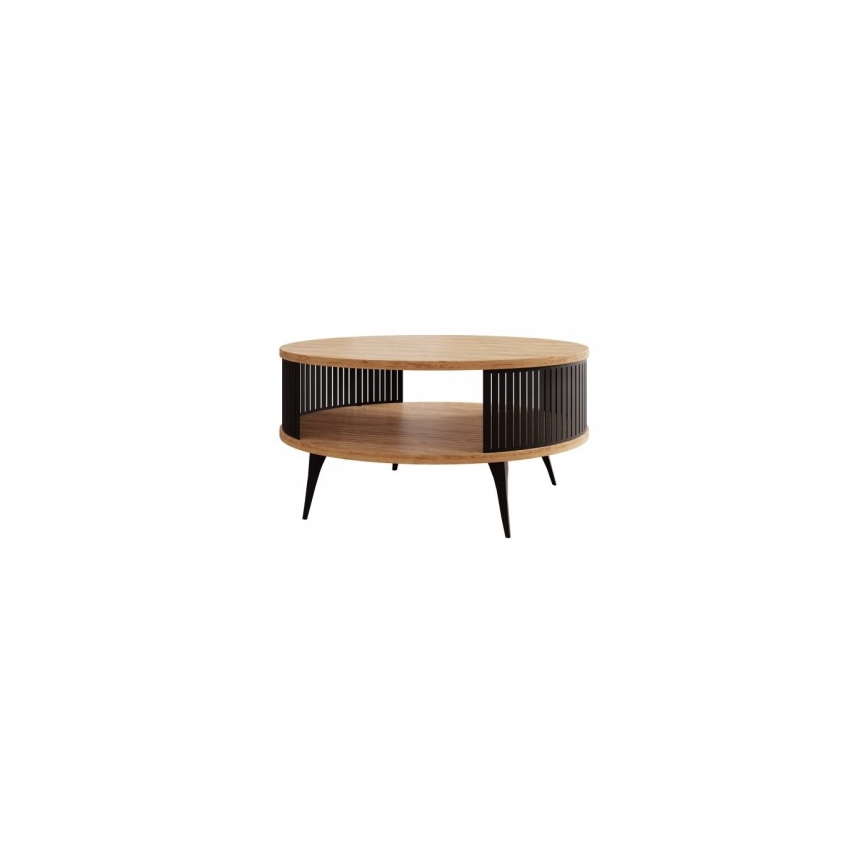 Sofabord ROENNI 44x75 cm sort/gylden eg