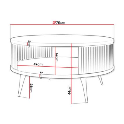 Sofabord ROENNI 44x75 cm sort/hvid