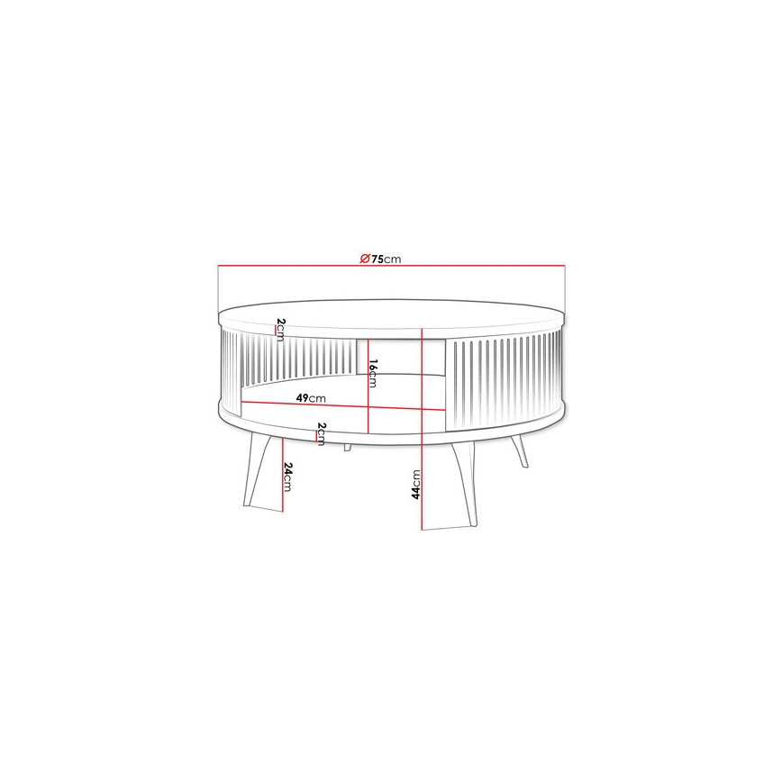 Sofabord ROENNI 44x75 cm sort/hvid