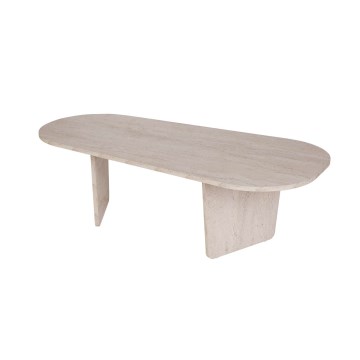 Sofabord ROND 130x65 cm, beige