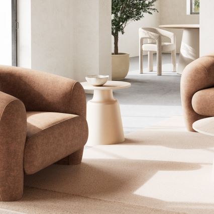 Sofabord SANTORINI Ø 45 cm beige/grå/keramik