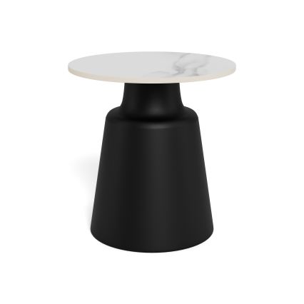 Sofabord SANTORINI Ø 45 cm hvid/sort/keramik